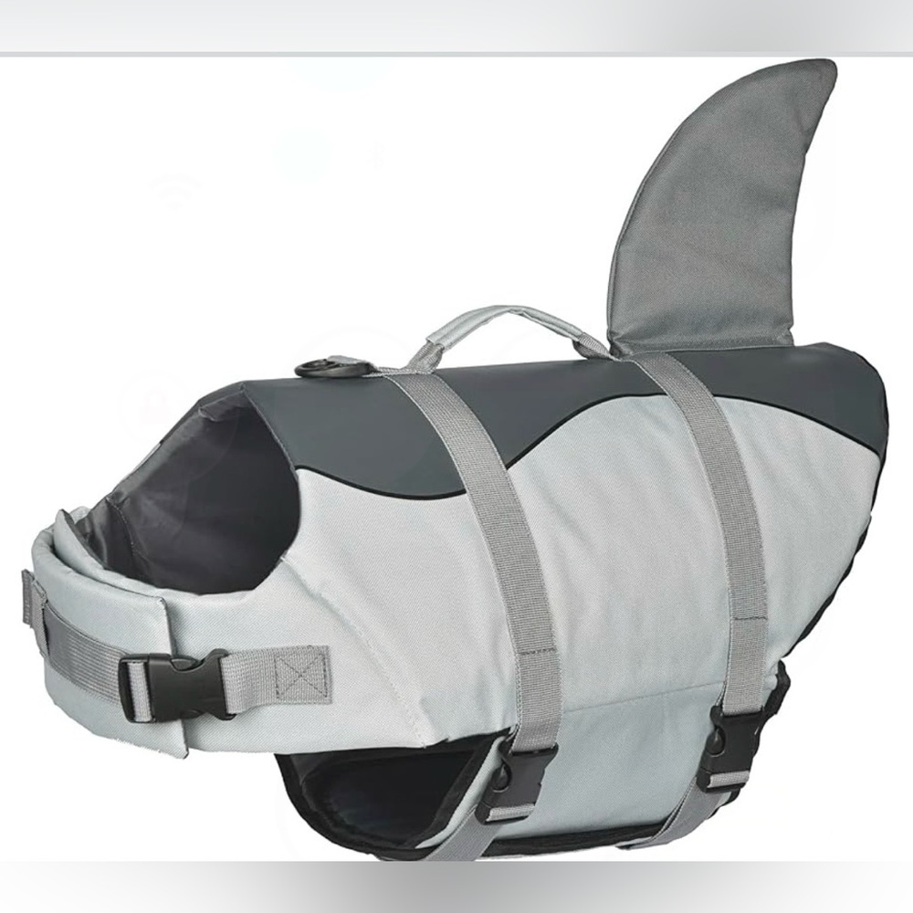 Shark Fin Dog Life Jacket in Gray